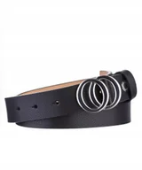 Paski - Pasek Damski Do Spodni Skórzany Skóra Naturalna PUCCINI Czarny PAD201S 1 - miniaturka - grafika 1