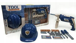 WIERTARKA + KASK ZESTAW NARZĘDZIA DLA DZIECI 23 EL - Mały majsterkowicz - miniaturka - grafika 1