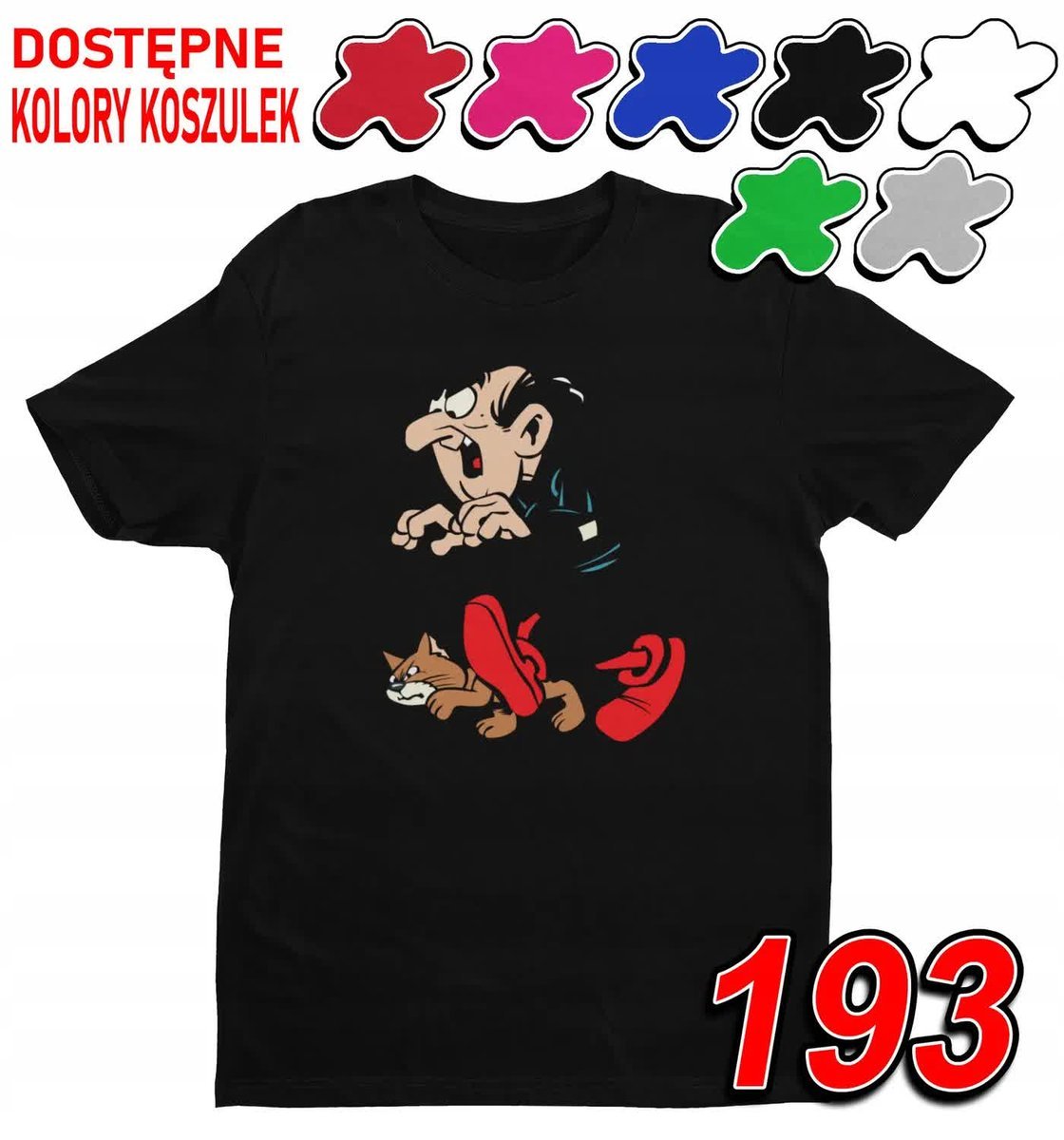 Dziecięca Koszulka T-Shirt Z Nadrukiem Gargamel Klakier Smerfy -M 134-140