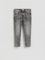 Spodnie męskie - Reserved - Jeansy slim z efektem sprania - jasnoszary - miniaturka - grafika 1