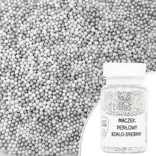 Posypka cukrowa MACZEK PERŁOWY BIAŁO-SREBRNY Sweet Decor, 50 g - Dodatki do ciast w proszku - miniaturka - grafika 1