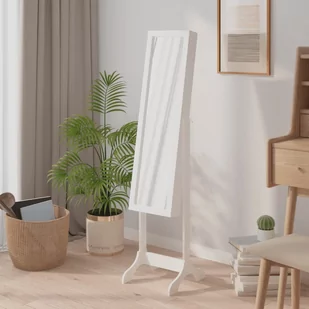 vidaXL Lustro wolnostojące, białe, 34x37x146 cm - Lustra - miniaturka - grafika 1