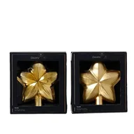 Ozdoby bożonarodzeniowe - Czubek choinkowy szklany gwiazda 2 wzory złoty 1 szt. - miniaturka - grafika 1