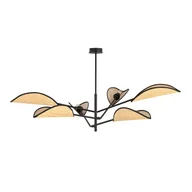 Lampy sufitowe - Lampa wisząca Vene czarno-brązowa 6xE14x10W nowoczesna wym: 51 x 102 cm wiklina / rattan / słoma Emibig - miniaturka - grafika 1