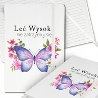 Notesy i bloczki - Notes Biały A5 Notatnik Dziennik z Gumką w Linię LEĆ WYSOKO Wiele Wzorów - miniaturka - grafika 1