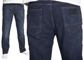Spodnie męskie - WRANGLER Spodnie JEANS GREENSBORO 803 W32 L32 granatowy - miniaturka - grafika 1