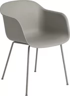 Fotele i krzesła ogrodowe - Fotel Fiber Tube szary na stalowych nogach - miniaturka - grafika 1