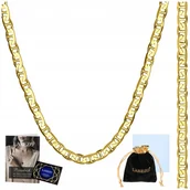 Naszyjniki męskie - Złoty Łańcuszek Męski Gucci Marina 55 cm Żyletka Pełny Mocny Łańcuch 3,1mm - LAREZO - miniaturka - grafika 1