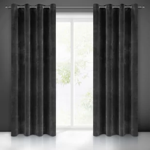 Euro Firany Zasłona Dekoracyjna Euro Villa1 Czarna 140x250 5900811773399 - Zasłony - miniaturka - grafika 1