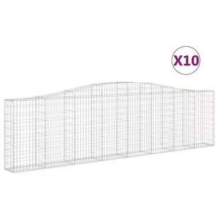 VIDAXL Kosze gabionowe, 10 szt, 400x30x100/120cm, galwanizowane żelazo - Ogrodzenia - miniaturka - grafika 3
