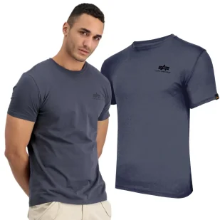 Koszulka Alpha Industries Backprint 128507 412 - Grafitowa - Odzież taktyczna i umundurowanie - miniaturka - grafika 1