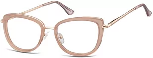Sunoptic Okulary oprawki korekcyjne kocie oczy zerówki flex MTR-99D różowo-złote - Okulary korekcyjne, oprawki, szkła - miniaturka - grafika 1