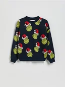 Bluzy dla chłopców - Reserved - Świąteczny sweter Grinch - granatowy - miniaturka - grafika 1