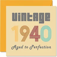 Kartki okolicznościowe i zaproszenia - Kartki urodzinowe dla mężczyzn i kobiet - vintage 1940 Aged To Perfection - 82 kartki urodzinowe zabawne dla niej, 145 mm x 145 mm kartki urodzinowe dla najlepszego przyjaciela dla dziadka babci - miniaturka - grafika 1