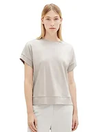 Koszulki i topy damskie - TOM TAILOR Damska koszulka z napisem, 16339-Clouds Grey, 3XL - miniaturka - grafika 1