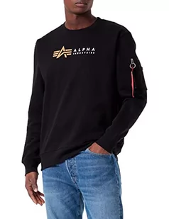 ALPHA INDUSTRIES Męska bluza sportowa z kapturem Alpha Label, Czarny, XXL - Bluzy męskie - miniaturka - grafika 1
