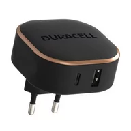 Ładowarki do telefonów - Ładowarka sieciowa Duracell USB + USB-C, 30W (czarna) - miniaturka - grafika 1
