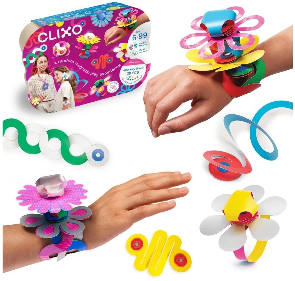 Klocki magnetyczne Clixo - Zestaw do tworzenia biżuterii - 28 el.