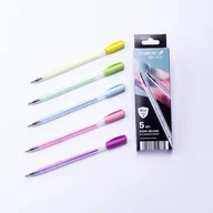 Długopisy - Pióro żelowe GZ-031 pastel 5szt. do czarnego papieru EKO etui RYSTOR 426-524EKO - miniaturka - grafika 1