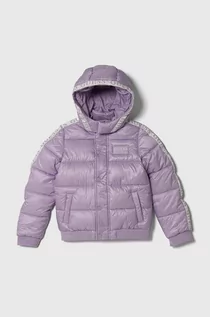 Kurtki i płaszcze dla dziewczynek - Guess kurtka dziecięca kolor fioletowy - grafika 1