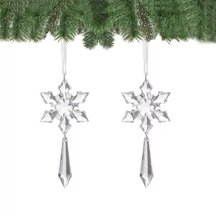 Kryształki bombki choinkowe śnieżynki sopelek 2 szt. - Bombki - miniaturka - grafika 1