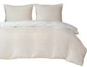 Pościel - Komplet pościeli 160x200 2x70x80 miękka gładka biała pluszowa - miniaturka - grafika 1