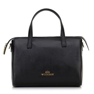 Damski kuferek ze skóry czarny - Torebki damskie Damski kuferek ze skóry czarny - Torebki damskie - miniaturka - grafika 1