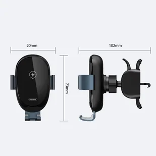 Remax automatycznie zamykany uchwyt samochodowy + bezprzewodowa ładowarka Qi 10W czarny (RM-C39) - Ładowarki do telefonów - miniaturka - grafika 9