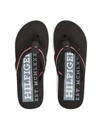 Klapki i japonki męskie - Tommy Hilfiger Japonki Corporate Hilfiger Beach FM0FM05436 Czarny - miniaturka - grafika 1