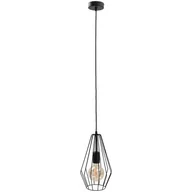 Lampy sufitowe - KET Industrialna LAMPA wisząca loftowa OPRAWA druciany ZWIS metalowy czarny KET435 - miniaturka - grafika 1