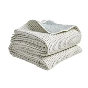 Narzuty - Narzuta Hari dwustronna kremowo-zielona 200 x 220 cm - miniaturka - grafika 1