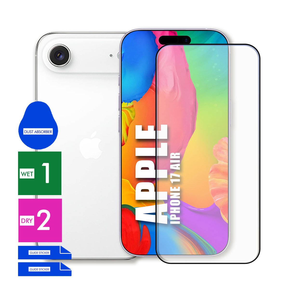 SZKŁO OCHRONNE DO APPLE IPHONE 17 AIR HARTOWANE 9H PEŁNE CAŁY EKRAN 5D