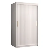 Szafy - Szafa przesuwna do kawalerki z frezowanym frontem Riflo Slim 1 100 czarna biała - miniaturka - grafika 1