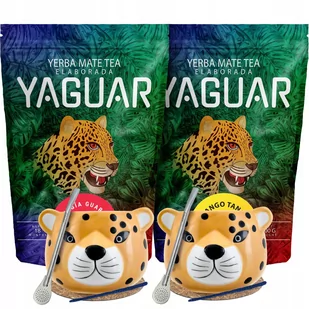 Zestaw Yerba Mate dla dwojga Bombilla Yaguar 2x500 - Yerba Mate - miniaturka - grafika 1