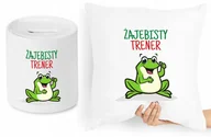 Gadżety dla niej i dla niego - DLA TRENERA ZESTAW PODUSZKA + SKARBONKA PREZENT z Nadrukiem ze Zdjęciem - miniaturka - grafika 1