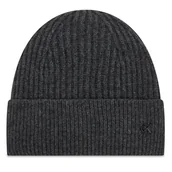 Czapki damskie - Czapka Calvin Klein Ck Metal Wool Beanie LV04D8032G Szary - miniaturka - grafika 1