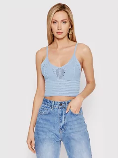 Koszulki i topy damskie - DeeZee Top Louna AL023 Niebieski Cropped Fit - grafika 1