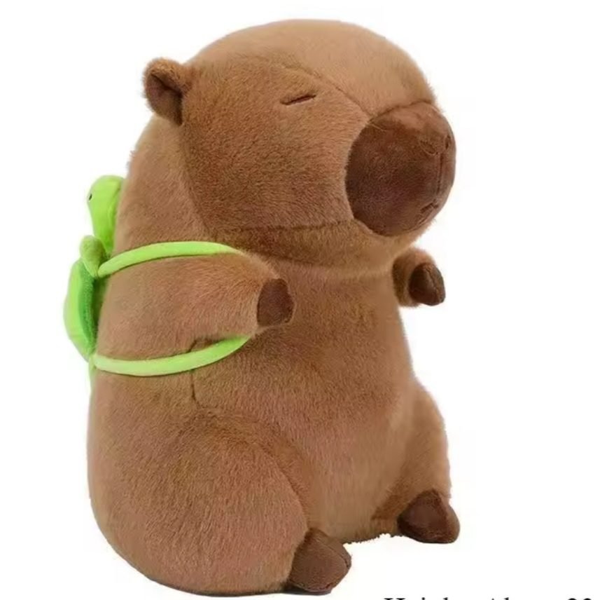 Maskotka pluszak KAPIBARA z plecakiem żółwik 37 cm
