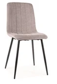Krzesła - Krzesło tapicerowane ALAN BREGO czarny stelaż SZARY 07 - miniaturka - grafika 1