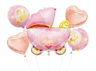 Baby shower i roczek - Bukiet balonów foliowych Wózek Baby girl - 5 szt. - miniaturka - grafika 1