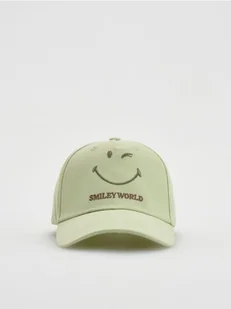 Reserved - Czapka z daszkiem SmileyWorld® - oliwkowy - Czapki damskie - miniaturka - grafika 1