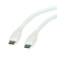 Kable USB - ROLINE Kabel USB 2.0, C-C, M/M, 60W, silikonowy, biały, 1 m - miniaturka - grafika 1