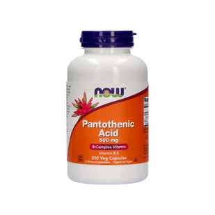 NOW Pantothenic Acid 500mg - 250vcaps - Kwas pantotenowy - 250 - Witaminy i minerały - Witaminy i minerały dla sportowców - miniaturka - grafika 1