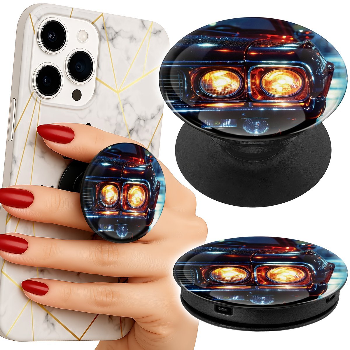 Uchwyt do telefonu Popsocket na palce/stojak AUTA KLASYKI MOTORYZACJI