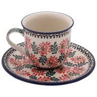 Filiżanki - FILIŻANKA do herbaty kawy 180 ml ze spodkiem - Ceramika Artystyczna Bolesławiec - miniaturka - grafika 1