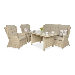 Meble technorattanowe TRIVENTO DINING 3 Beige - Meble ogrodowe - miniaturka - grafika 1