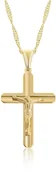 Biżuteria religijna - Krzyżyk srebrny pozłacany z łańcuszkiem - miniaturka - grafika 1