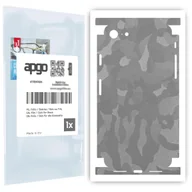 Folie ochronne do telefonów - Folia naklejka skórka strukturalna na TYŁ+BOKI do Apple iPhone 8 -  Moro | Camo Srebrny - apgo SKINS - miniaturka - grafika 1