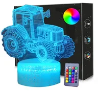 Lampy stojące - Lampka nocna TRAKTOR 3D Led USB / BATERIE + PILOT RGB - miniaturka - grafika 1