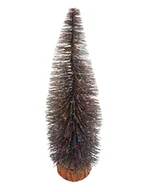 Ozdoby bożonarodzeniowe - Choinka Sztuczna Na Pniu Wielokolorowa Z Brokatem Wysoka 35 Cm - miniaturka - grafika 1